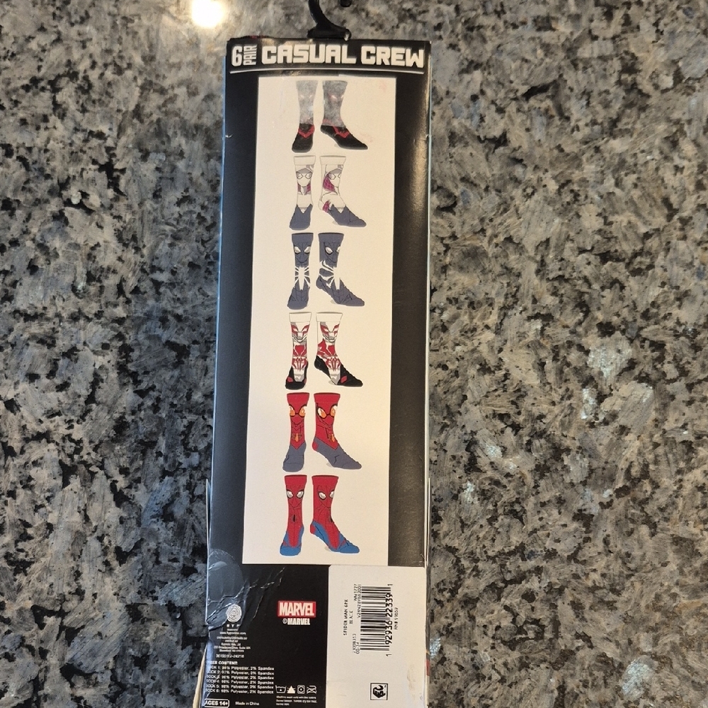 Marvel Spider-Man Themed Crew Socks Set - Picture 3 of 7